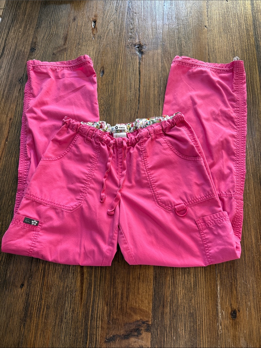 koi Lindsey hot  Pink Women's Drawstring Cargo Scrub pants